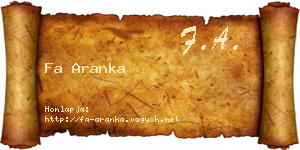 Fa Aranka névjegykártya