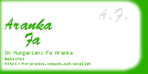 aranka fa business card